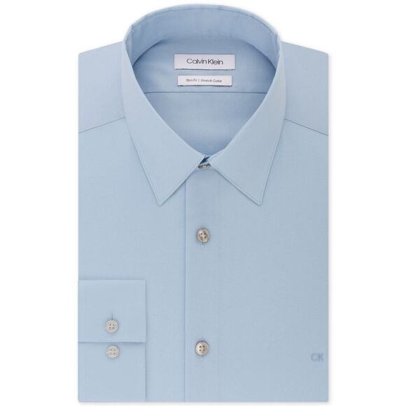 Calvin Klein Men's Slim Fit Stretch Flex Collar Button Front Dress Shirt - Picture 1 of 10